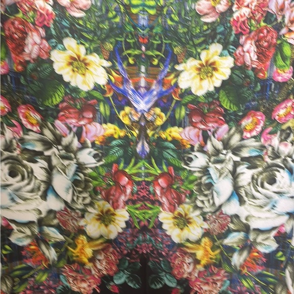 CLOVER CANYON UNICORN & FLORAL PRINT LONG SLEEVE BLOUSE SLIGHTLY SHEER SZ S - Picture 8 of 13